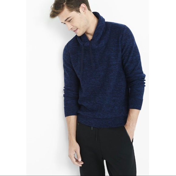 Express Men\u0027s Blue Marl Shawl Neck Sweater